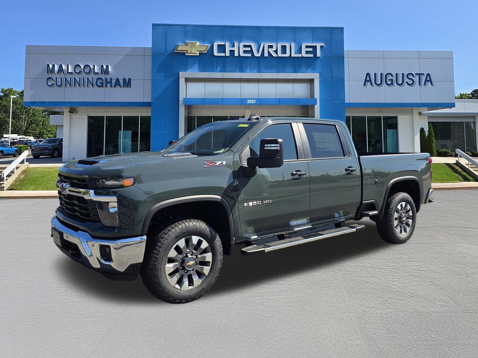 2026 Chevrolet Silverado 2500 HD LT in Cypress Gray — front three-quarter view