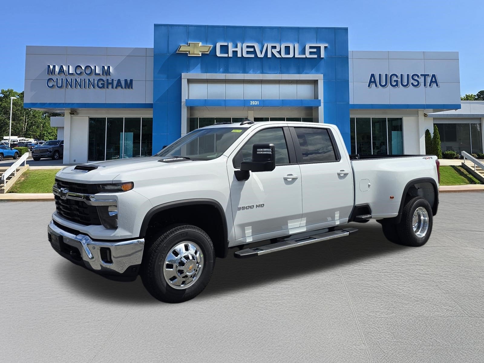 2026 Chevrolet Silverado 3500 HD LT DRW in Summit White — front three-quarter view