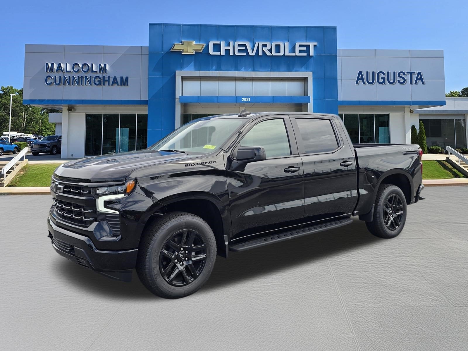 2026 Chevrolet Silverado 1500 RST in Black — front three-quarter view