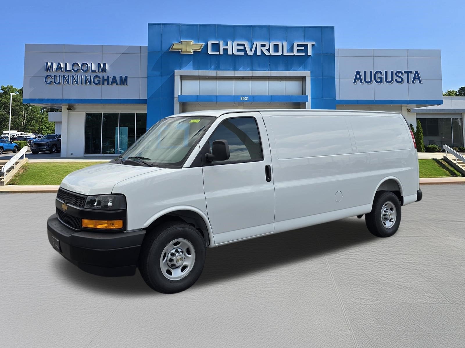 2026 Chevrolet Express Cargo WT in Summit White — front three-quarter view