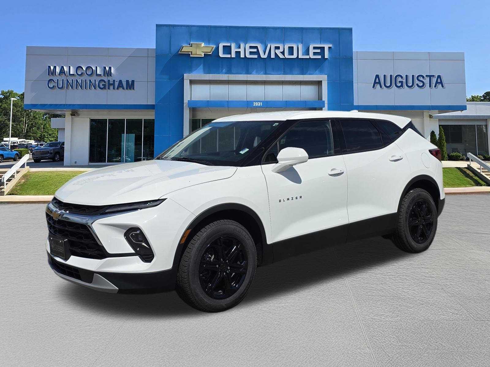 2024 Chevrolet Blazer 2LT in Summit White — front three-quarter view