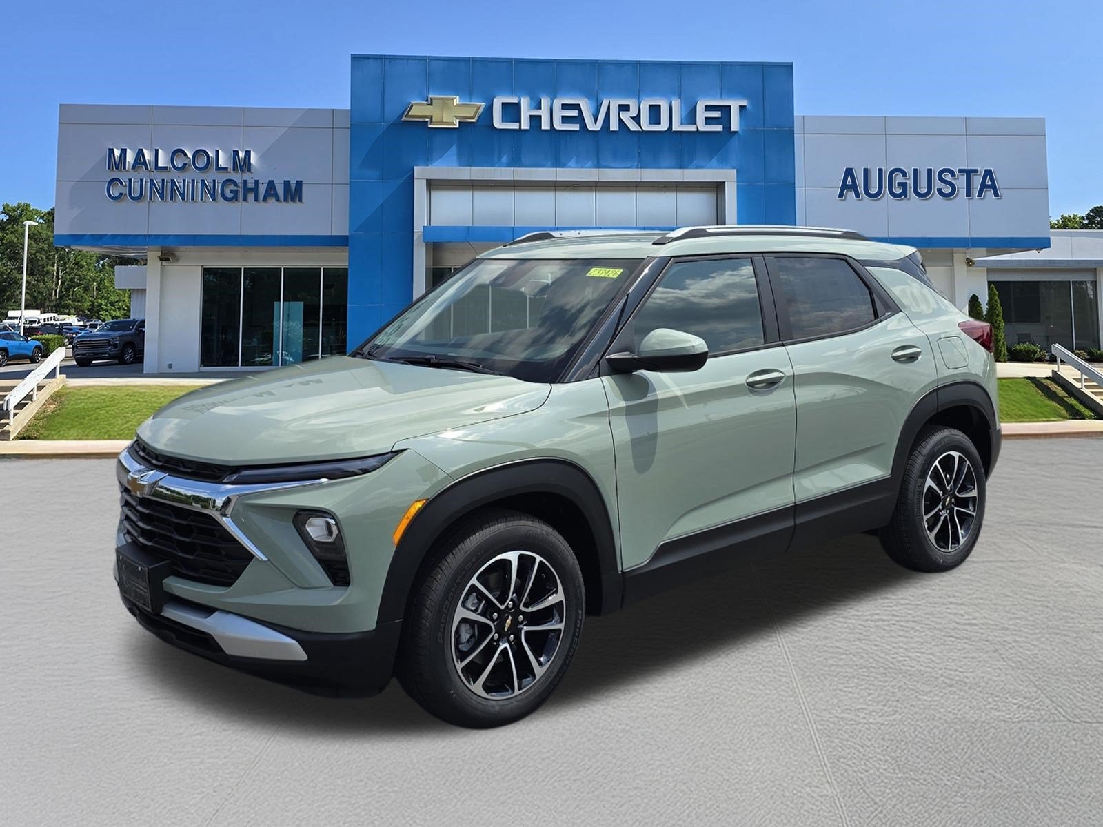2026 Chevrolet Trailblazer LT in Cacti Green — front three-quarter view