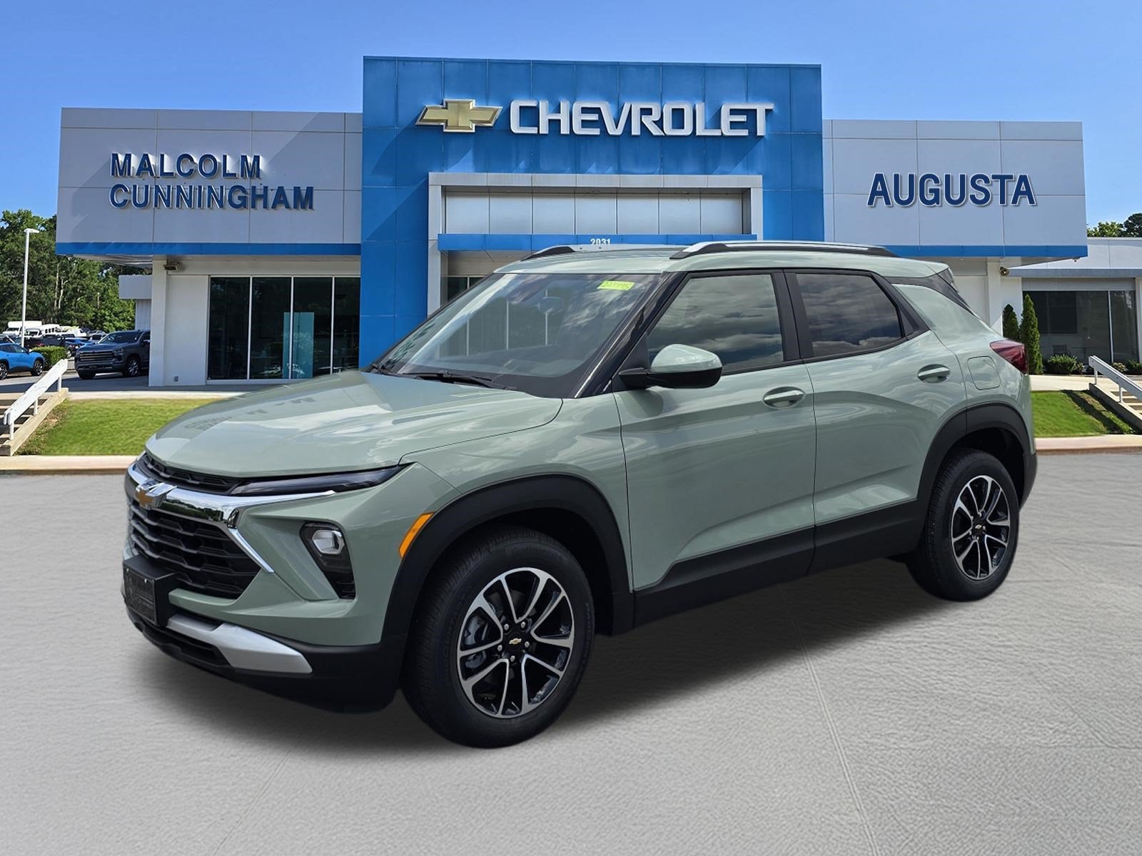 2026 Chevrolet Trailblazer LT in Cacti Green — front three-quarter view