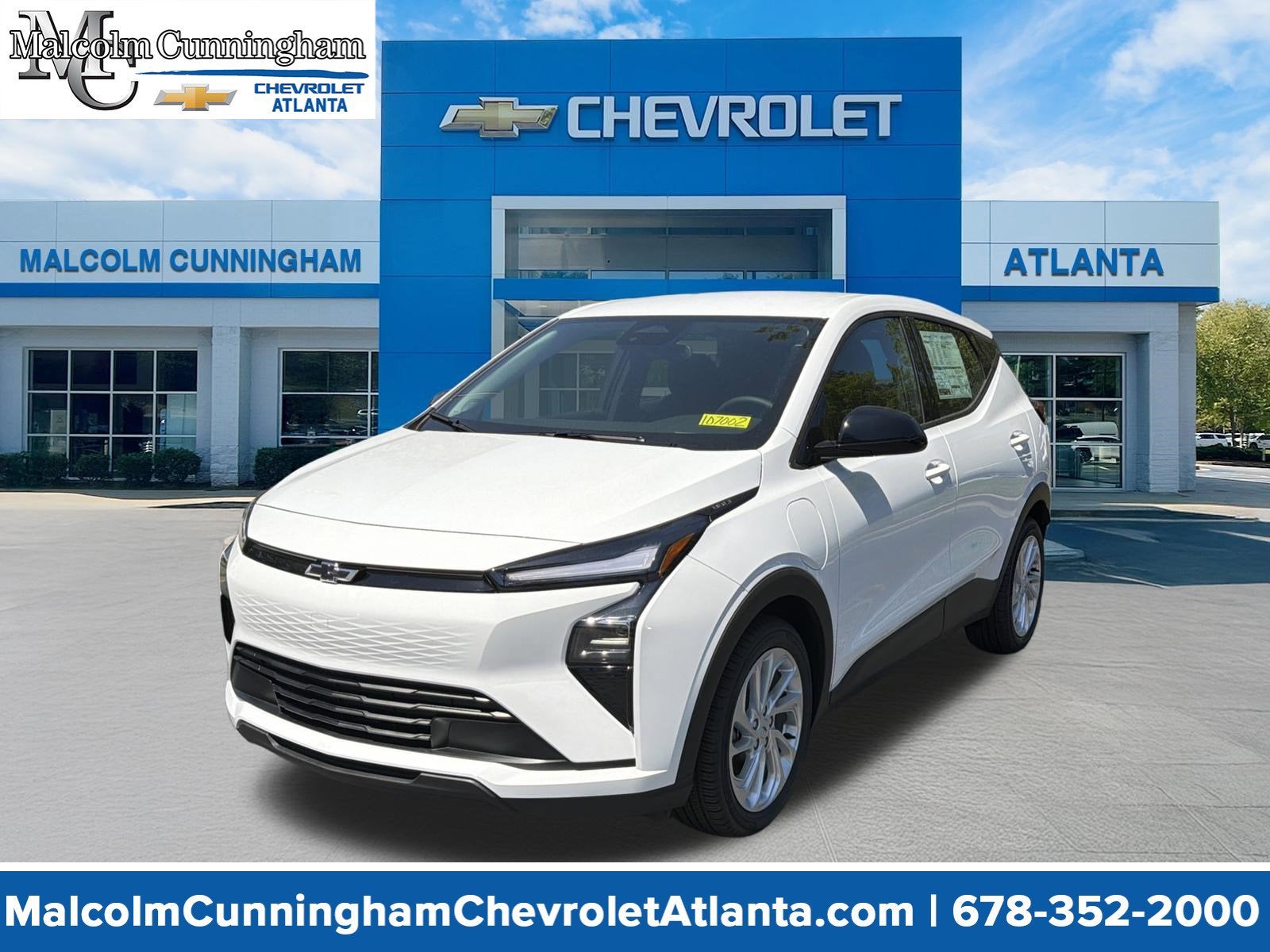 2027 Chevrolet Bolt LT in Summit White — front three-quarter view