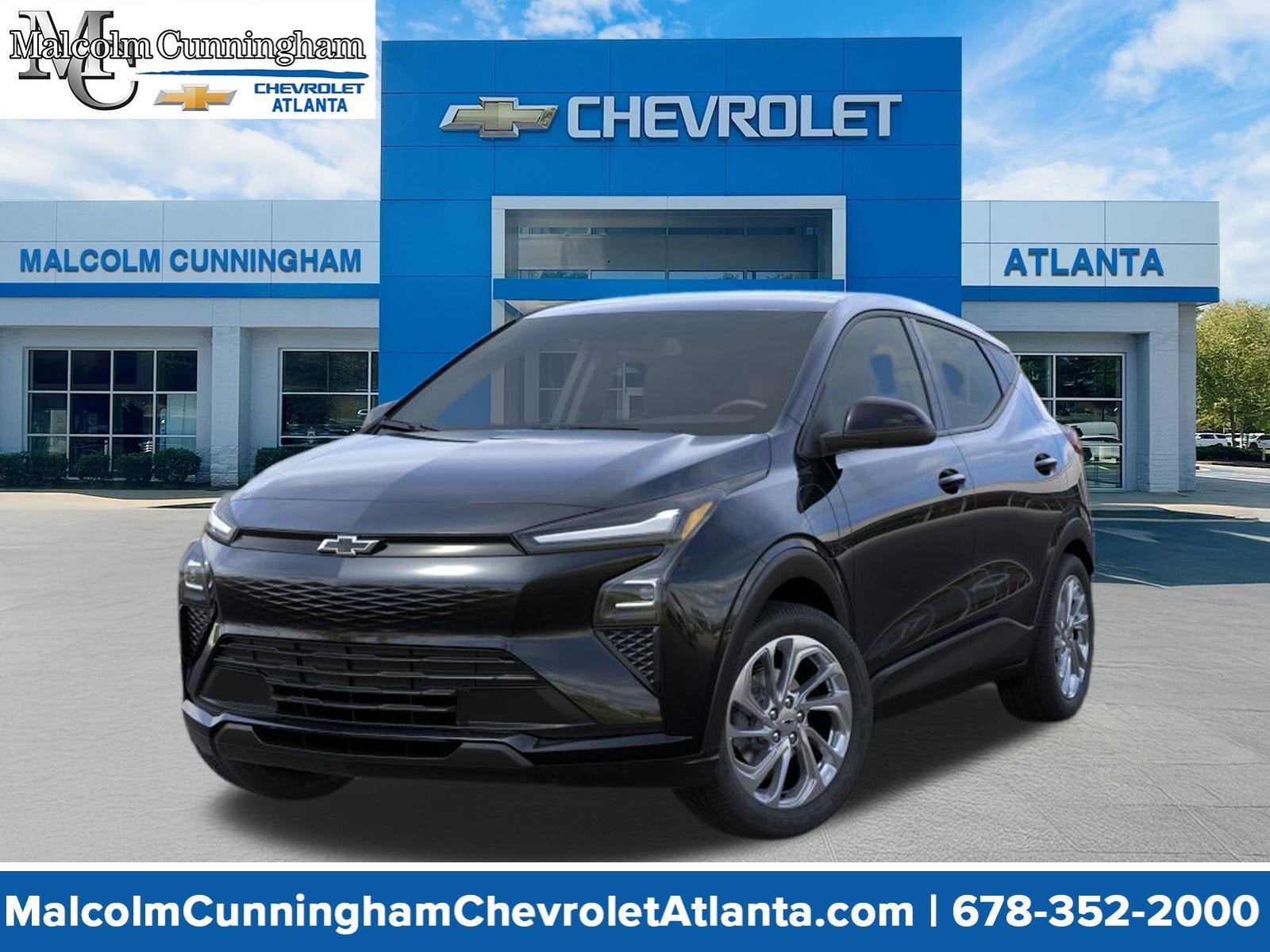 2027 Chevrolet Bolt LT in Mosaic Black Metallic — front three-quarter view