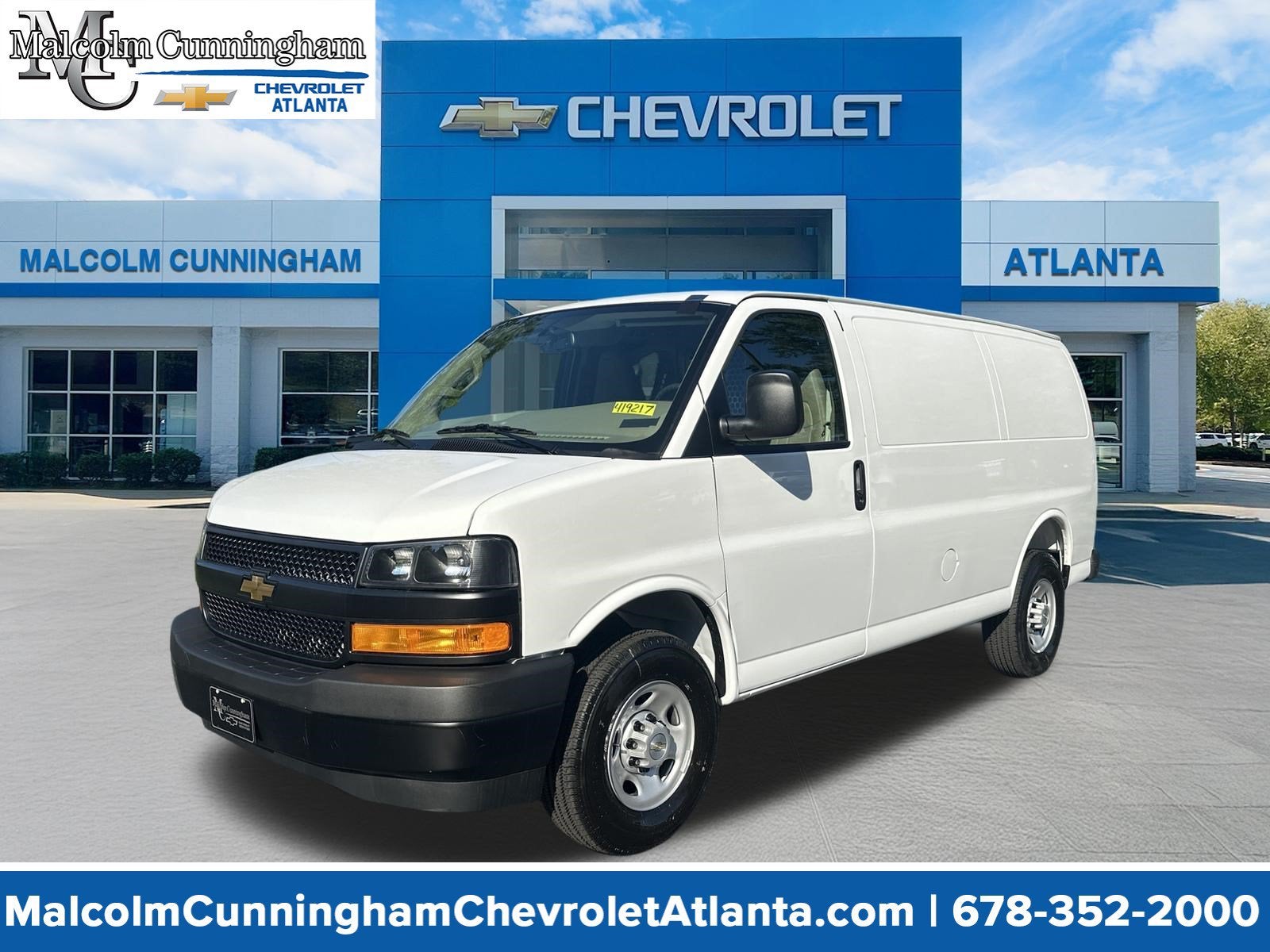 2026 Chevrolet Express Cargo WT in Summit White — front three-quarter view