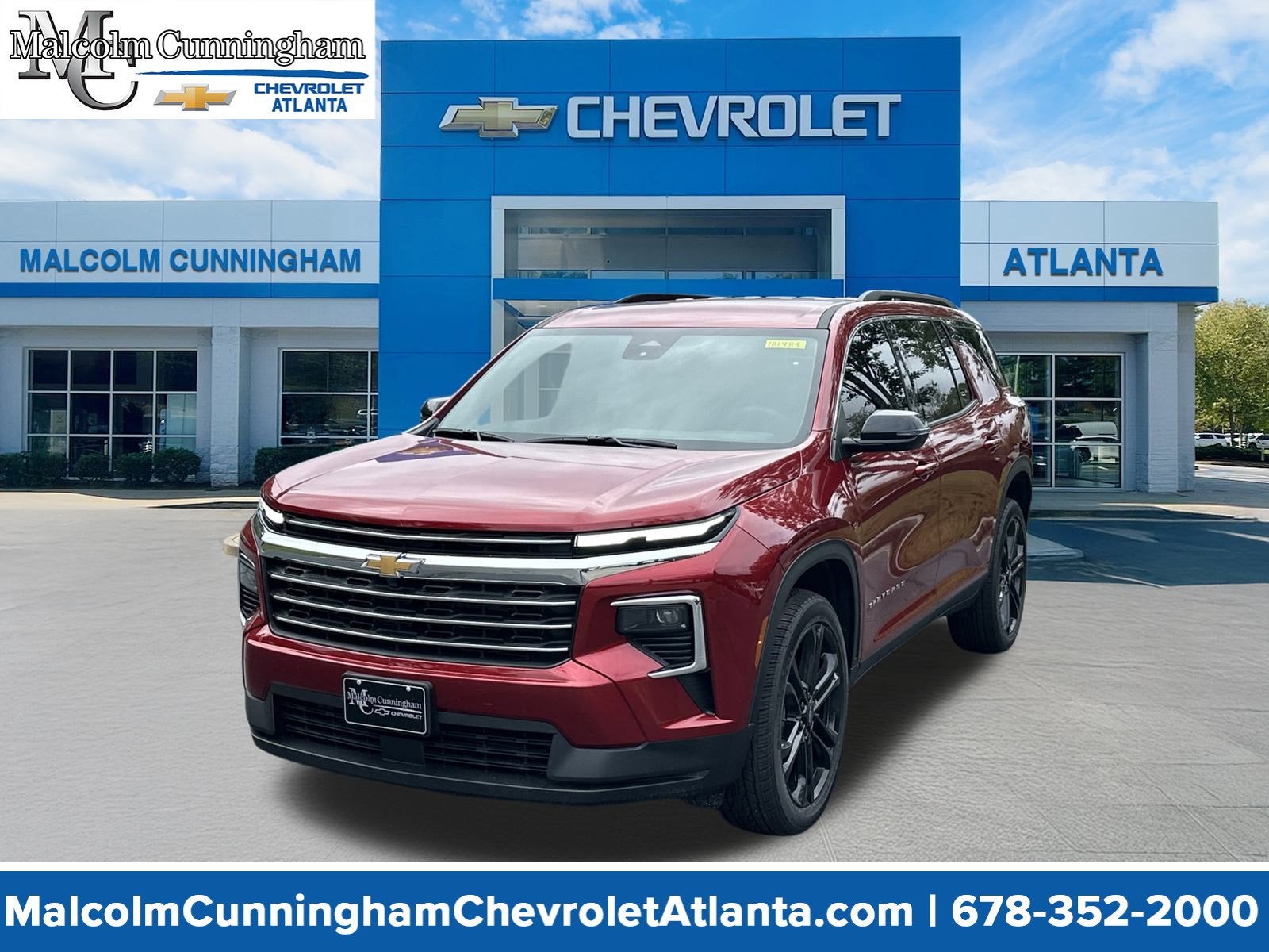 2026 Chevrolet Traverse LT in Radiant Red Tintcoat — front three-quarter view