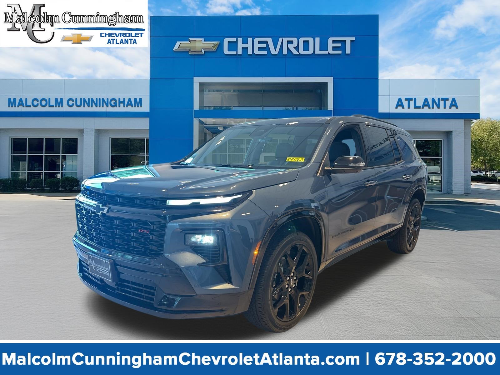 2026 Chevrolet Traverse RS in Lakeshore Blue Metallic — front three-quarter view