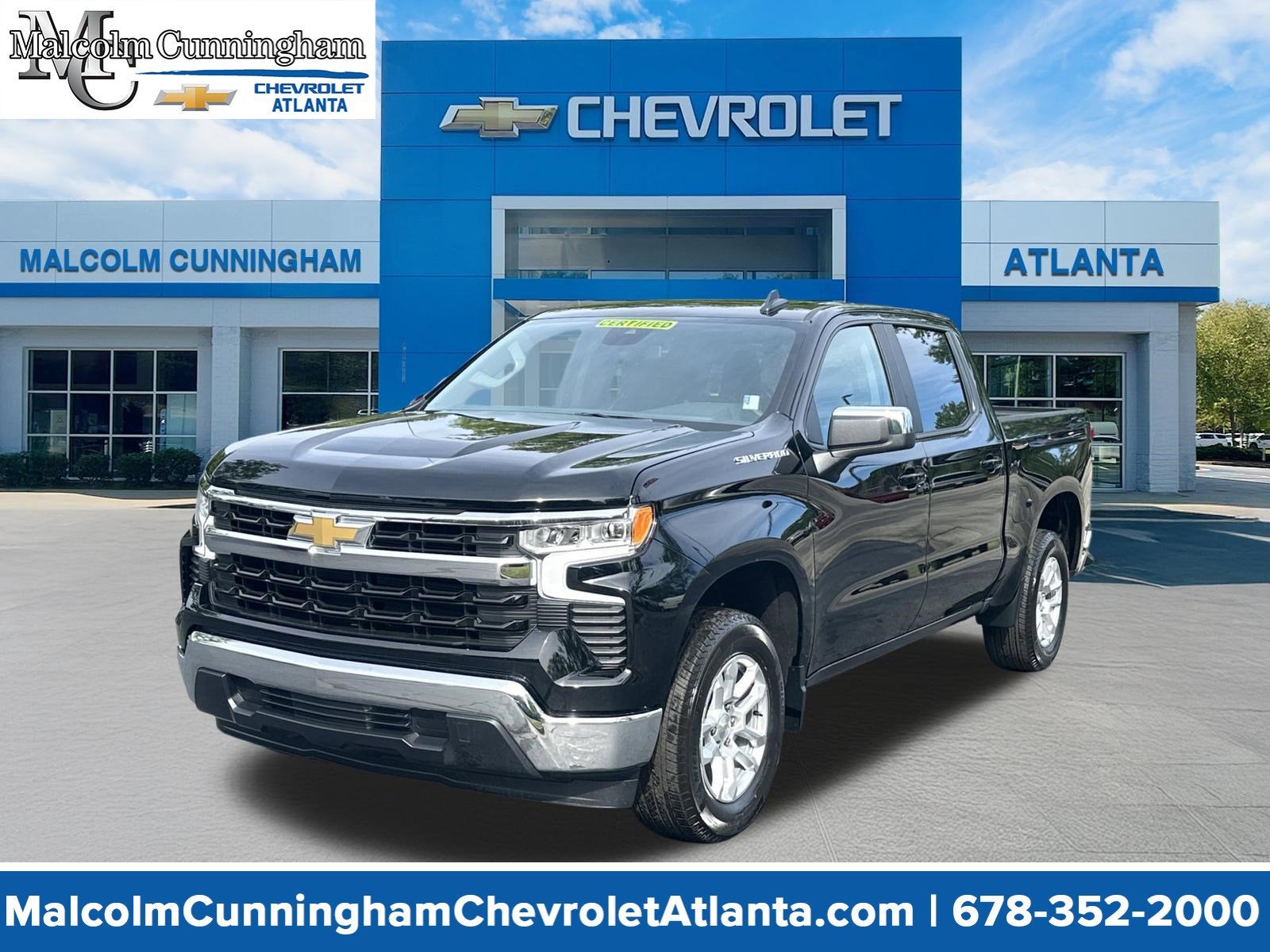 2026 Chevrolet Silverado 1500 LT in Black — front three-quarter view