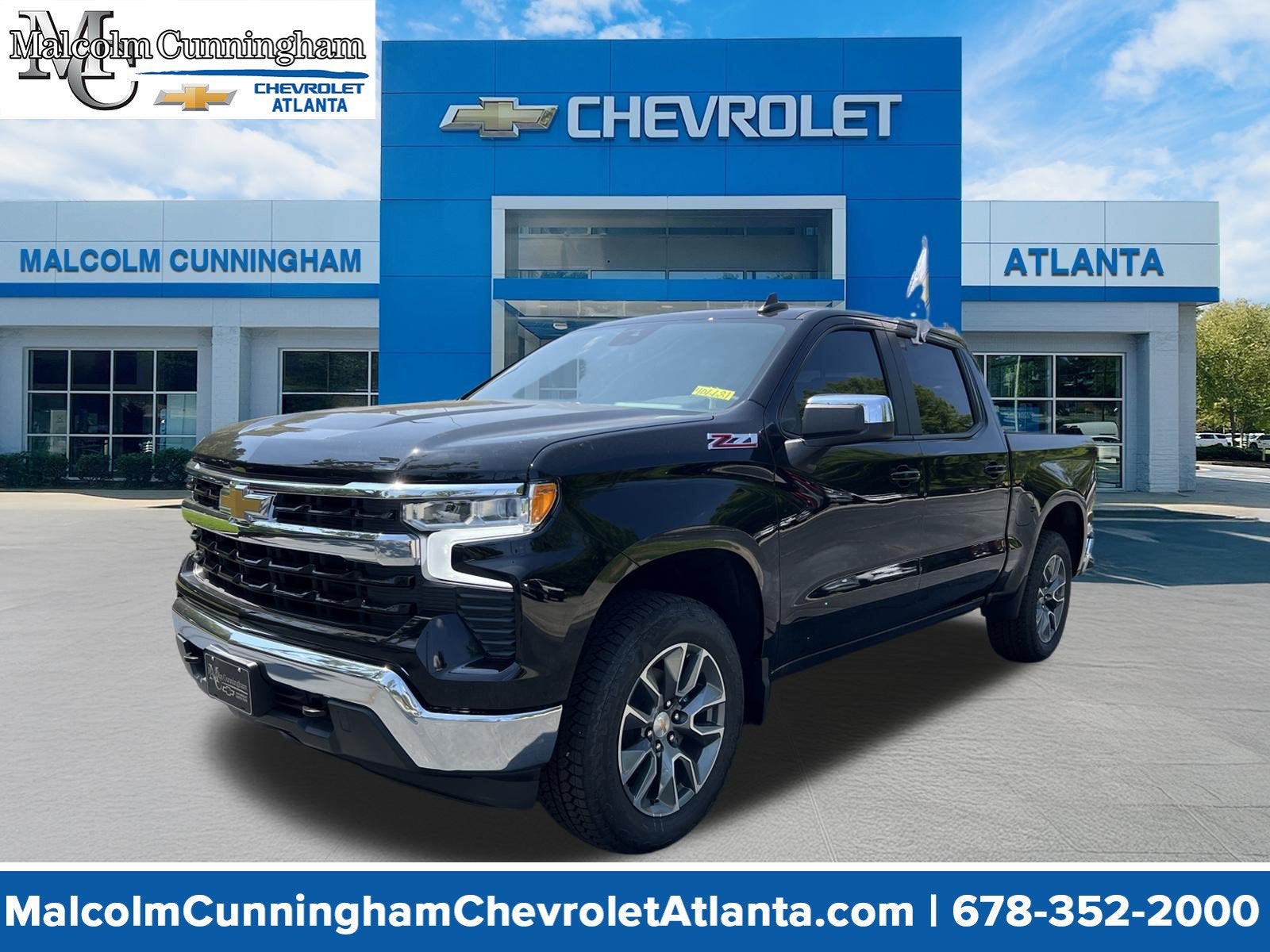 2026 Chevrolet Silverado 1500 LT in Black — front three-quarter view