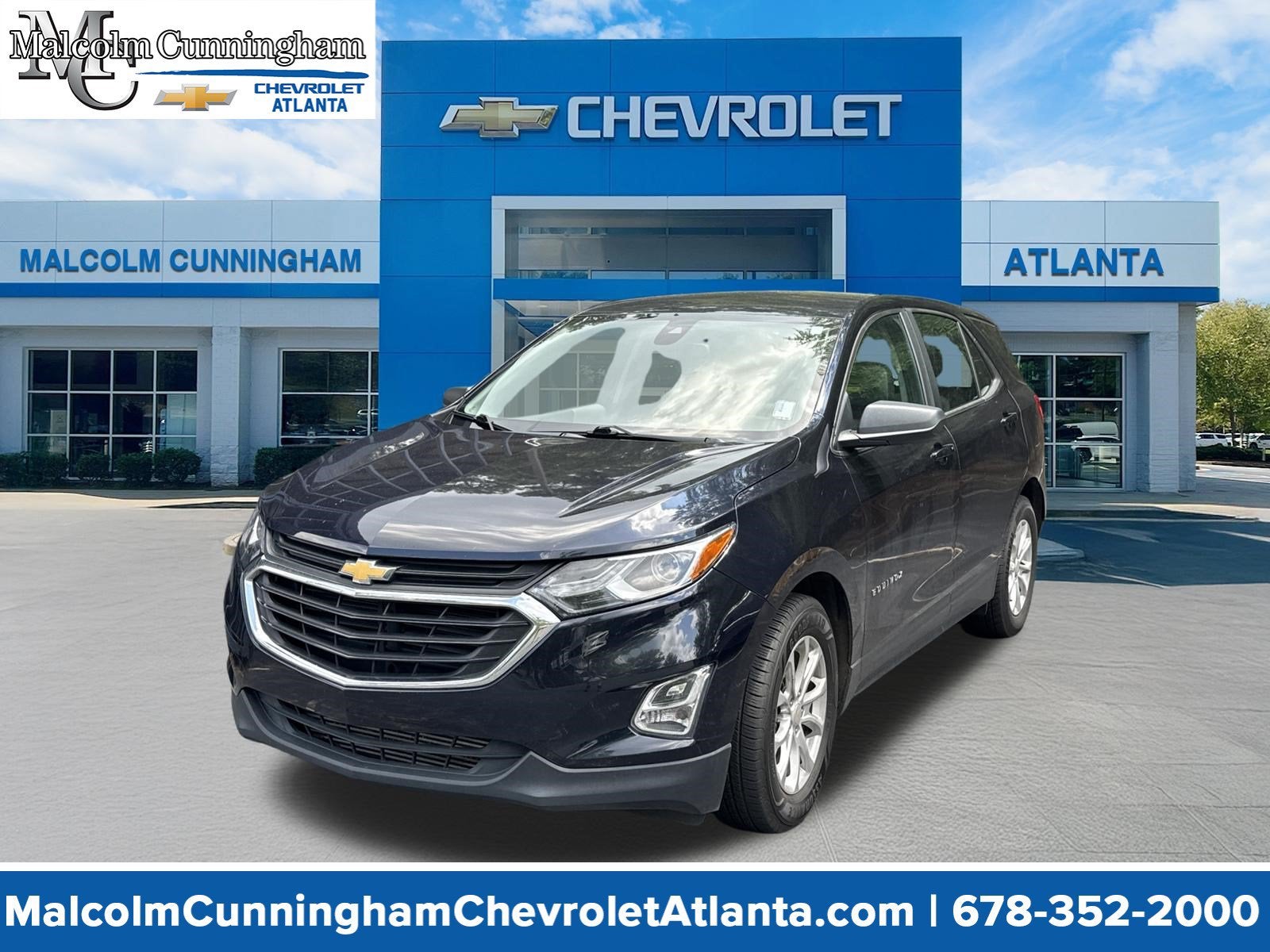 2021 Chevrolet Equinox LS in Midnight Blue Metallic — front three-quarter view