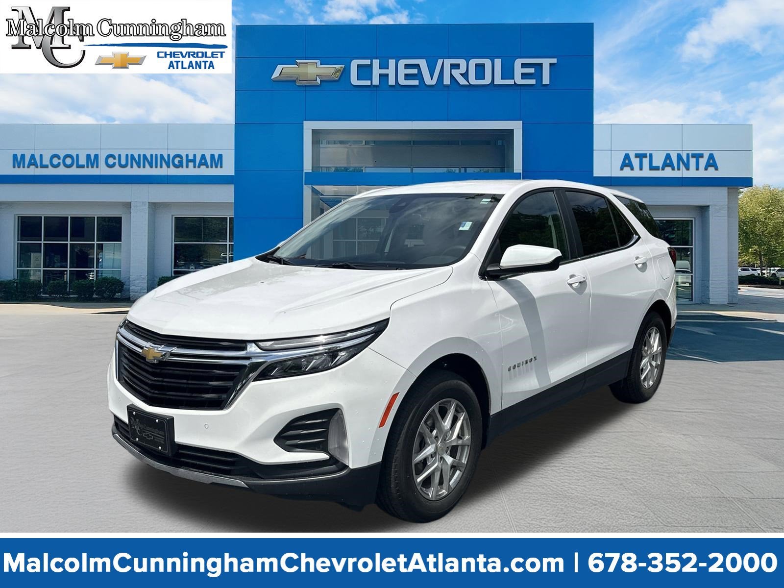 2023 Chevrolet Equinox LT in Summit White — front three-quarter view