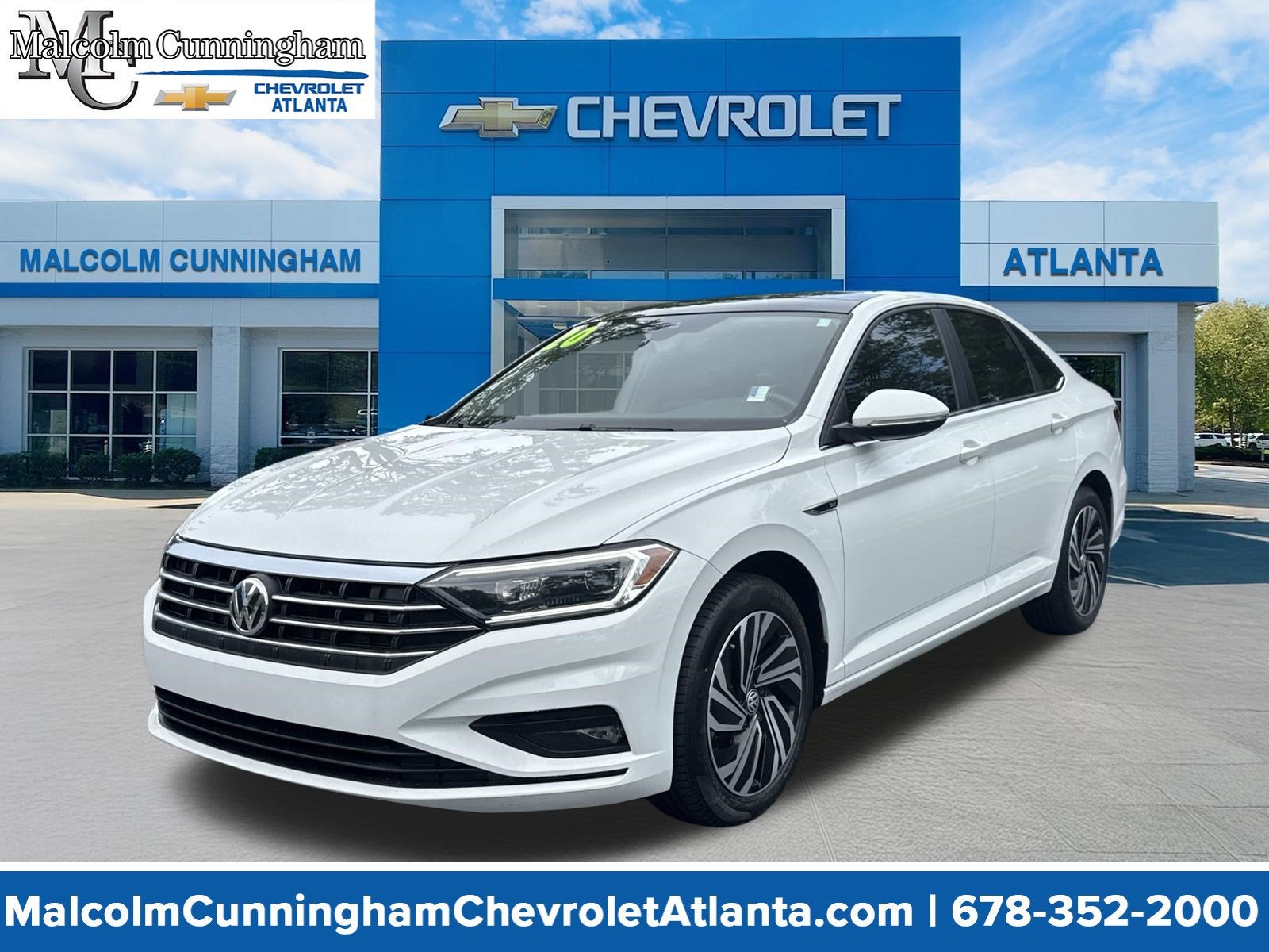 2020 Volkswagen Jetta 1.4T SEL Premium in White — front three-quarter view