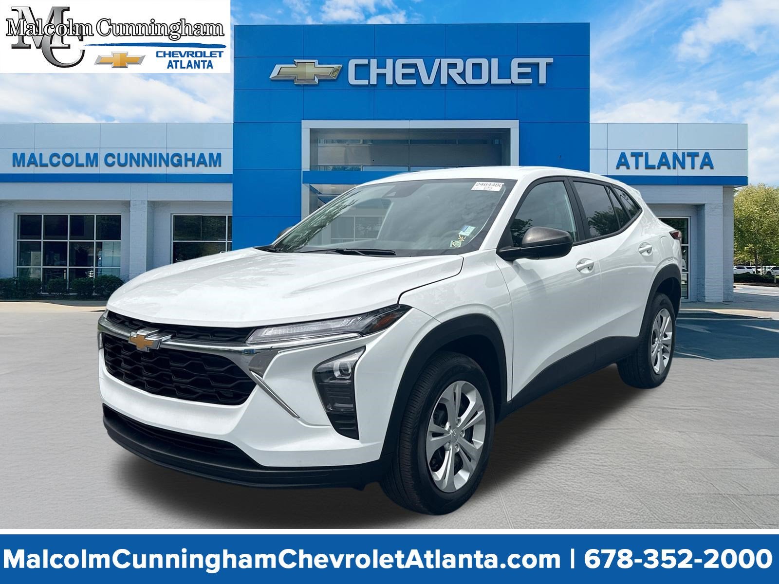 2026 Chevrolet Trax LS in Summit White — front three-quarter view