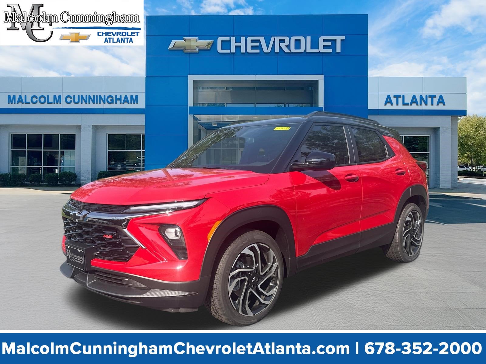 2026 Chevrolet Trailblazer RS in Apex Red — front three-quarter view